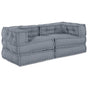 Modular Sofa Unit 2 pcs Fabric Grey 140 x 70 x 56 cm