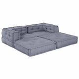 Modular Sofa Unit 2 pcs Grey 140 x 70 x 56 cm Fabric