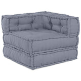 Modular Sofa 2 pcs Grey 70 x 70 x 56 cm Fabric - Rear View