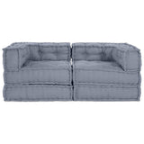 Modular Sofa 2 pcs Grey 70 x 70 x 56 cm Fabric - Low Angle