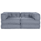 Modular Sofa Unit 2 pcs Grey 140 x 70 x 56 cm Fabric