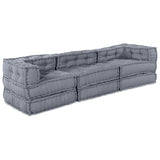 Modular Sofa Unit 3 pcs Grey Fabric