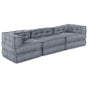 Modular Sofa Unit Fabric Grey 210 x 70 x 56 cm