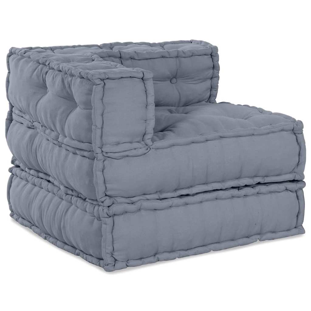 Modular Sofa Unit 3 pcs Grey Fabric