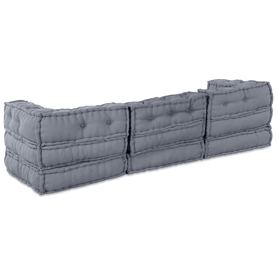 Modular Sofa Unit Fabric Grey 210 x 70 x 56 cm