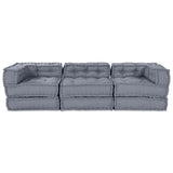 Modular Sofa 3 pcs Grey 70 x 70 x 56 cm Fabric - Low Angle