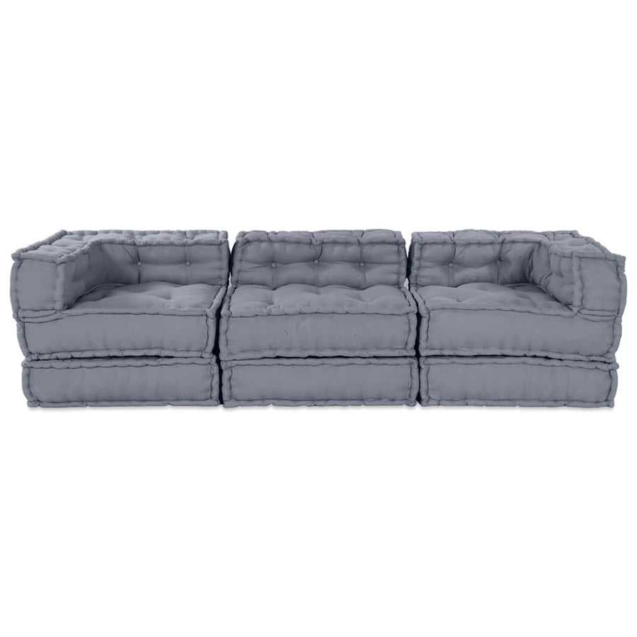 Modular Sofa Unit Fabric Grey 210 x 70 x 56 cm