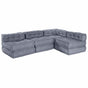 Modular Sofa Unit Fabric Grey 210 x 140 x 56 cm