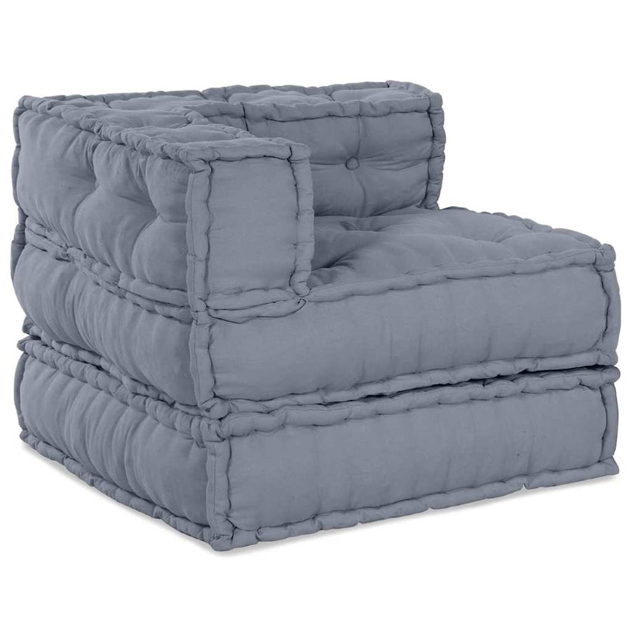Modular Sofa Unit Fabric Grey 210 x 140 x 56 cm