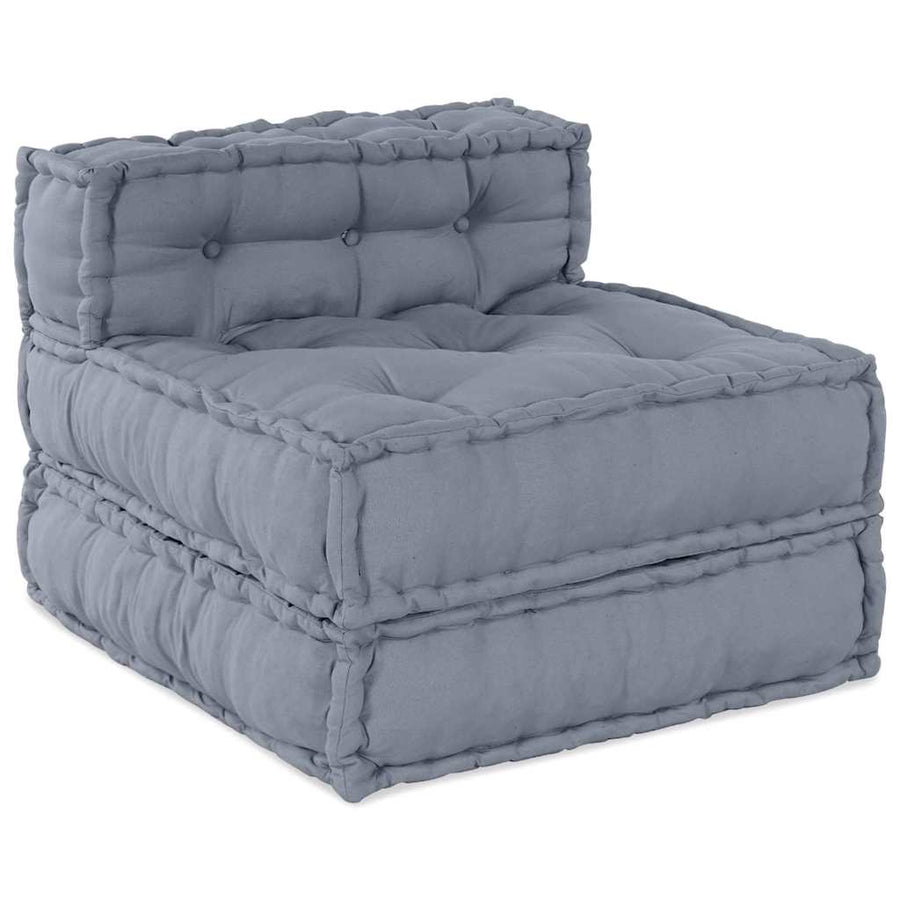Modular Sofa Unit Fabric Grey 210 x 140 x 56 cm