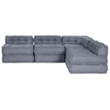 Modular Sofa 4 pcs Grey 70 x 70 x 56 cm Fabric - Low Angle