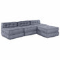 Modular Sofa Unit Fabric Grey 210 x 140 x 56 cm