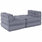 Modular Sofa Unit Fabric Grey 210 x 140 x 56 cm