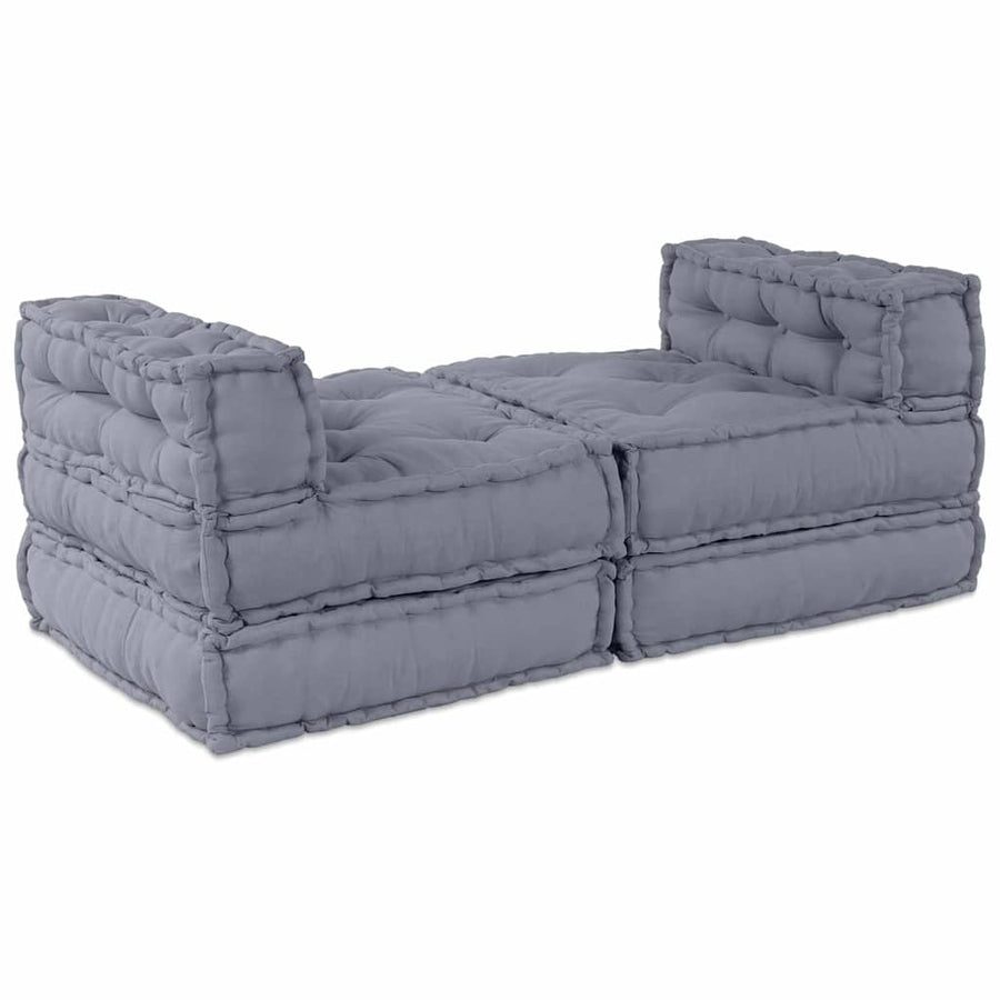Modular Sofa Unit Fabric Grey 210 x 140 x 56 cm
