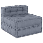 Modular Sofa Unit Fabric Grey 210 x 140 x 56 cm