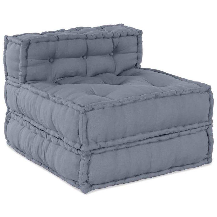 Modular Sofa Unit Fabric Grey 210 x 140 x 56 cm