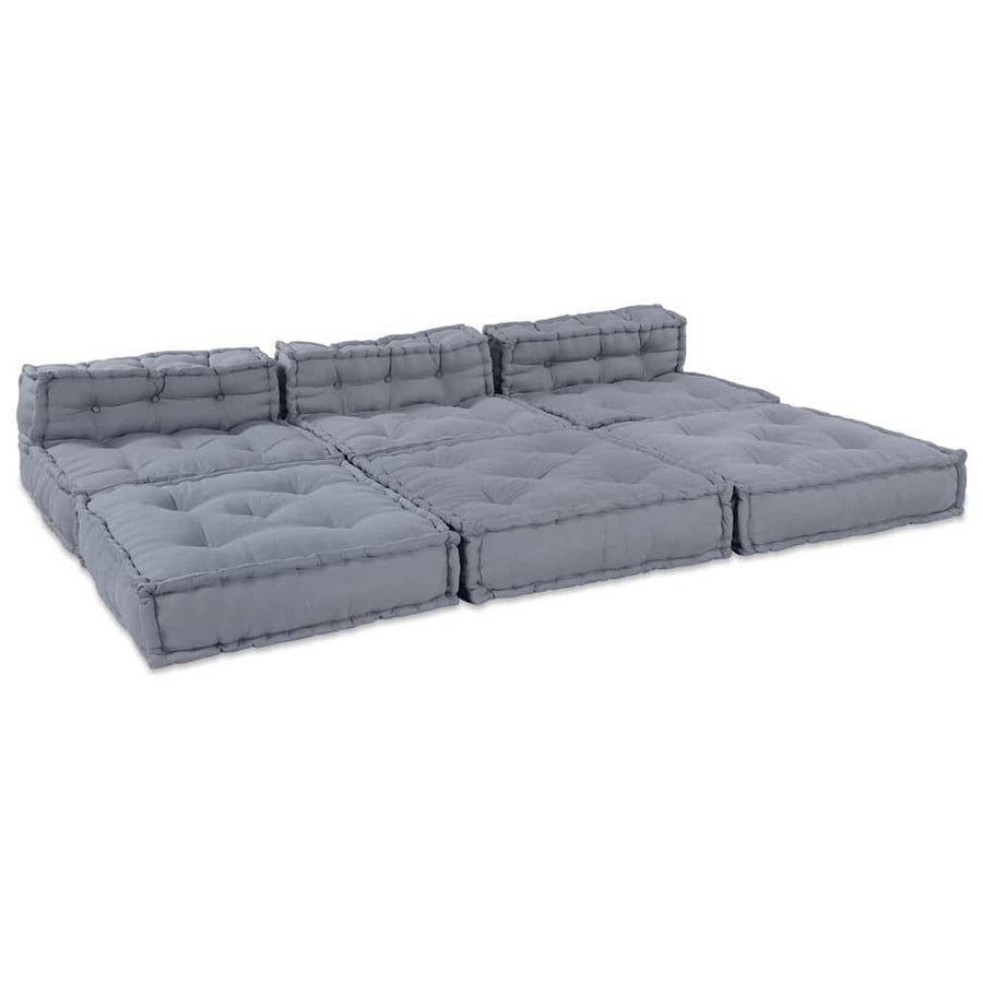 Modular Sofa Unit Fabric Grey 210 x 140 x 56 cm