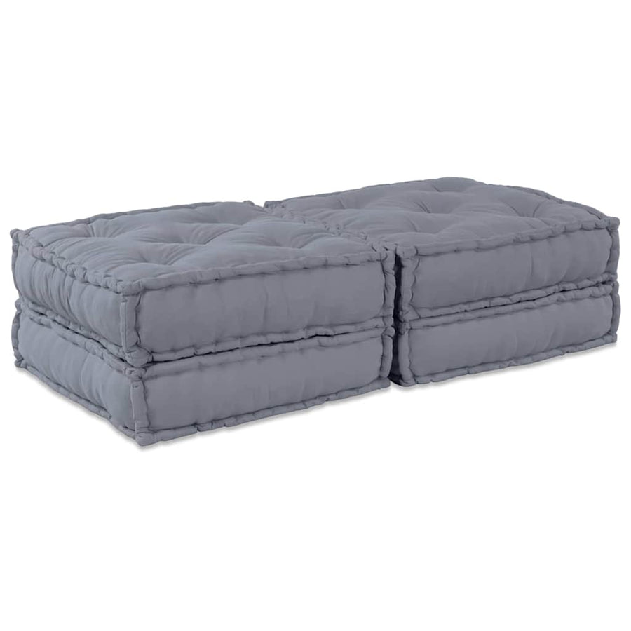 Modular Sofa Unit 2 pcs Fabric Grey 140 x 70 x 36 cm