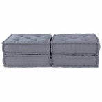 Modular Sofa Unit 2 pcs Fabric Grey 140 x 70 x 36 cm