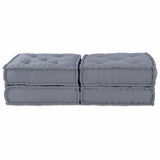 Modular Sofa Unit 2 pcs Grey 140 x 70 x 36 cm Fabric - 45-Degree Angle