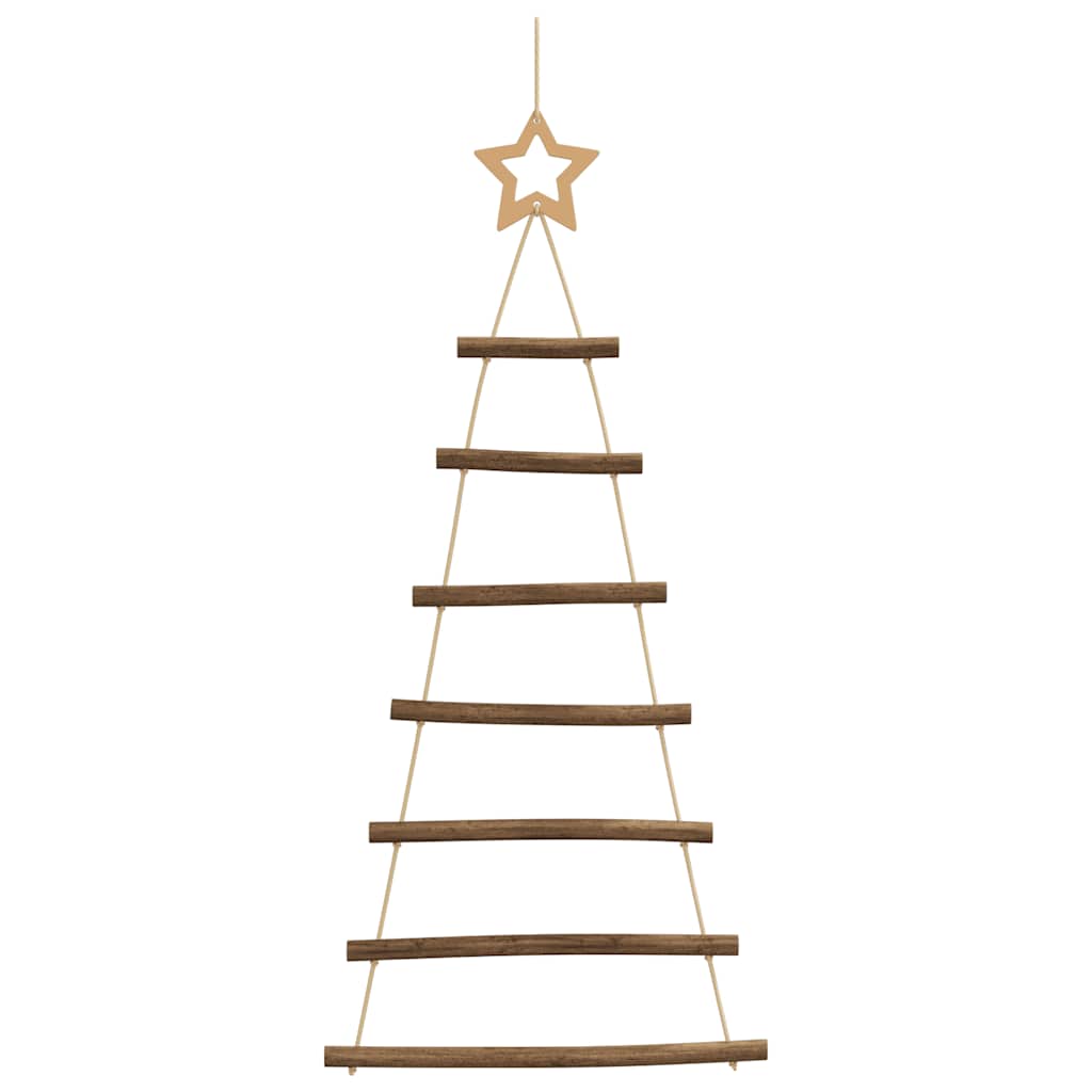 ?Hanging Christmas Trees with Top Stars 2 pcs 42x90 cm Natural Branch