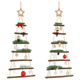 ?Hanging Christmas Trees with Top Stars 2 pcs 42x90 cm Natural Branch