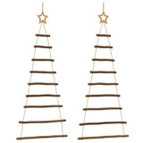 ?Hanging Christmas Trees with Top Stars 2 pcs 55x120 cm Natural Branch