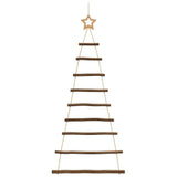 ?Hanging Christmas Trees with Top Stars 2 pcs 55x120 cm Natural Branch - Top-Down View