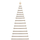?Hanging Christmas Tree with Top Star 100x210 cm Natural Branch - Top-Down View