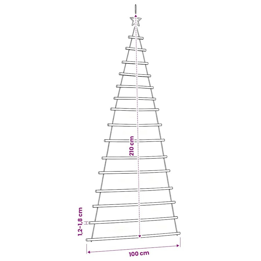 Hanging Christmas Tree with Top Star 100x210 cm Natural Branch