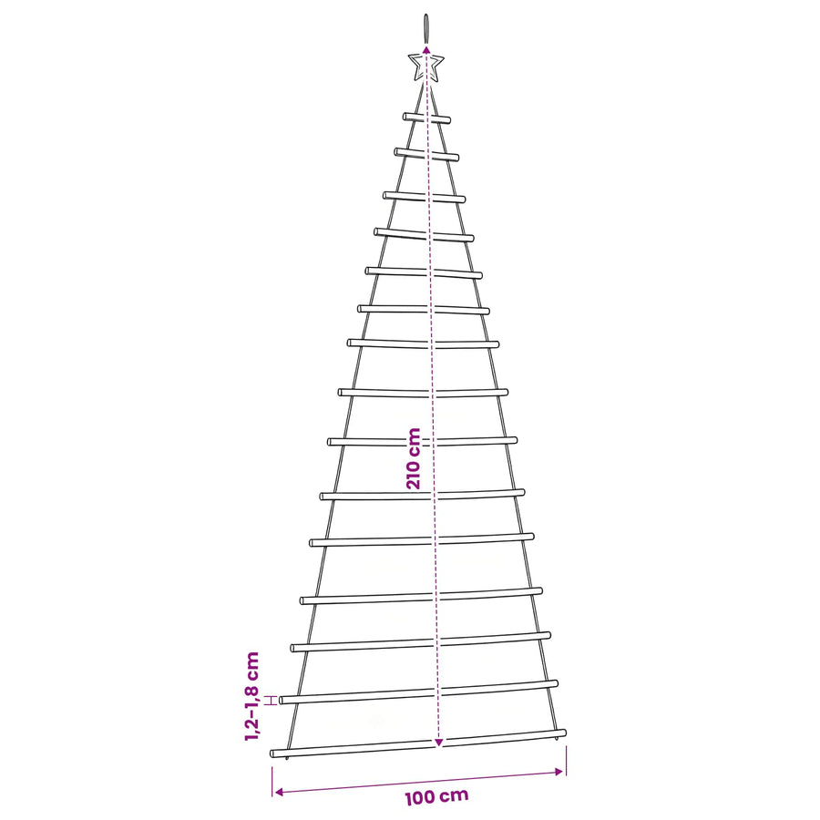 Hanging Christmas Tree with Top Star 100x210 cm Natural Branch