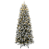 Artificial Christmas Tree 150 LEDs and Flocked Snow 120 cm - Front View