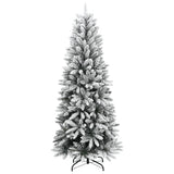 Artificial Christmas Tree 150 LEDs and Flocked Snow 120 cm - Side View