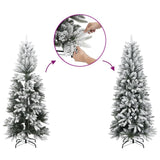 Artificial Christmas Tree 150 LEDs and Flocked Snow 120 cm - 45-Degree Angle