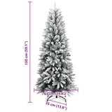 Artificial Christmas Tree 150 LEDs and Flocked Snow 150 cm