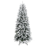Artificial Christmas Tree 150 LEDs and Flocked Snow 150 cm - Side View