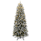 Artificial Christmas Tree 300 LEDs and Flocked Snow 180 cm - Front View