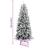 Artificial Christmas Tree 300 LEDs and Flocked Snow 180 cm