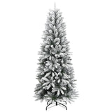 Artificial Christmas Tree 300 LEDs and Flocked Snow 180 cm - Side View