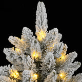 Artificial Christmas Tree 300 LEDs and Flocked Snow 180 cm - Rear View