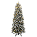 Artificial Christmas Tree 300 LEDs and Flocked Snow 240 cm