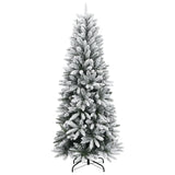 Artificial Christmas Tree 300 LEDs and Flocked Snow 240 cm - Side View