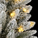 Artificial Christmas Tree 300 LEDs and Flocked Snow 240 cm - Close-Up Angle