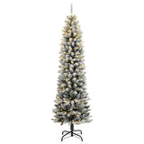 Artificial Christmas Tree 150 LEDs and Flocked Snow 150 cm - Front View