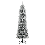 Artificial Christmas Tree 300 LEDs and Flocked Snow 180 cm - Side View