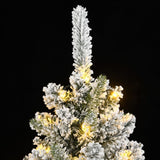 Artificial Christmas Tree 300 LEDs and Flocked Snow 180 cm - Rear View