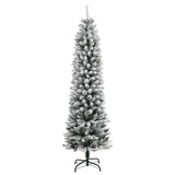 Artificial Christmas Tree 300 LEDs and Flocked Snow 210 cm - Side View