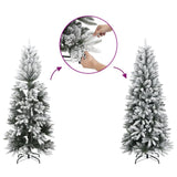 Artificial Christmas Tree 300 LEDs and Flocked Snow 210 cm - Top-Down View