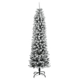 Artificial Christmas Tree 300 LEDs and Flocked Snow 240 cm - Side View