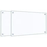 Kitchen Backsplashes 2 pcs Transparent 70x40 cm Tempered Glass